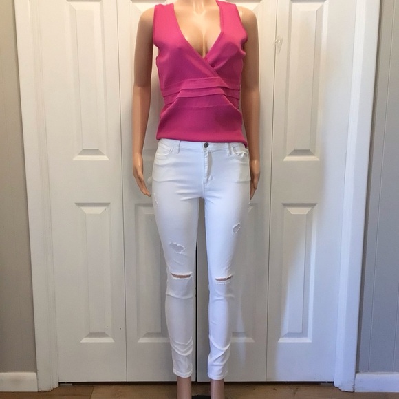 Hollister Juniors High Rise Super Skinny Stretch White Denim Jeans Size 9R - Picture 2 of 10